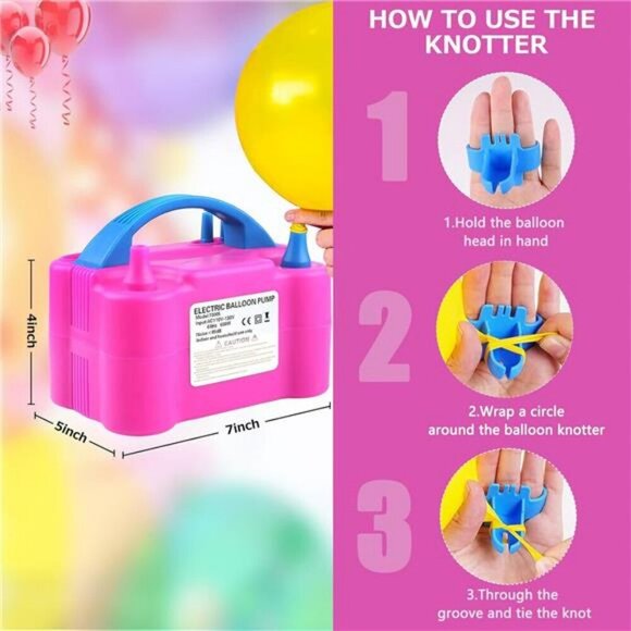 Electric Balloon Pump Dual Nozzle 600W Air Inflator for Party Decorations - Picture 4 of 7